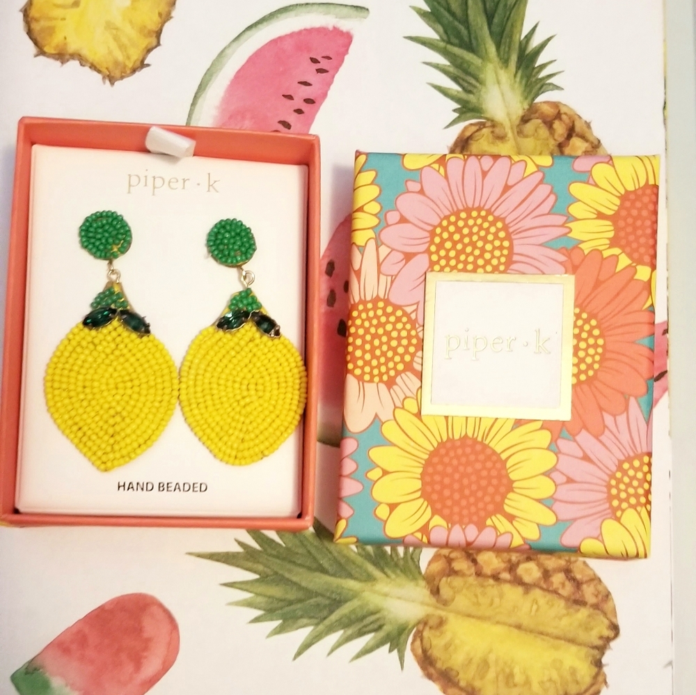 Lemon Beaded Earrings